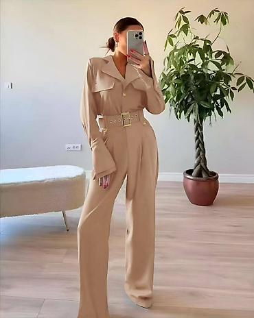 Kombinezoni: Ženski elegantni kombinezon sa pojasom - Model sa dugim nogavicama — 9