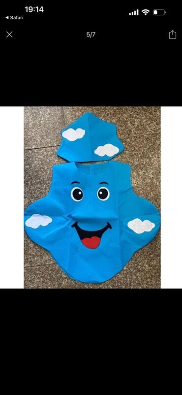 волейбольная форма: Детский костюм «Облачко» с шапкой - Ярко-голубой комплект из двух