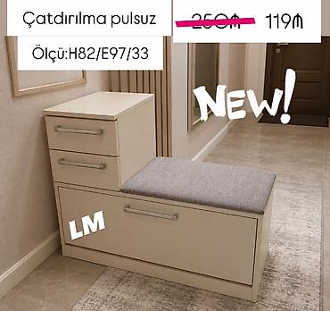 Dəhliz dolabları: Dəhliz üçün çoxfunksiyalı oturacaqlı şkaf (NEW) - Ölçü: H82/E97/33 - — 1