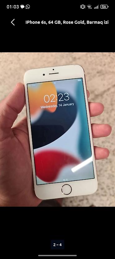ipona dubay: IPhone 6s, 64 GB, Rose Gold, Barmaq izi — 1