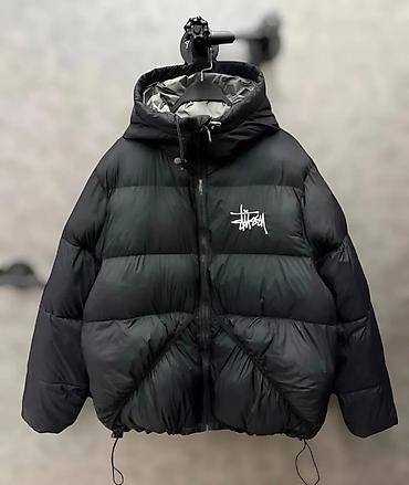 спортивный пуховик: Пуховик Stüssy 800 Fill, мужской. - Цвет: черный, подкладка серая. - — 2