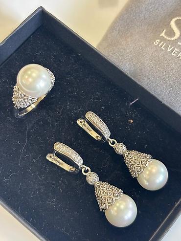 gümüş sirga: Dəstə daxildir: Sırğa, Üzük, Gümüş, 925 Əyar, 19 g — 4