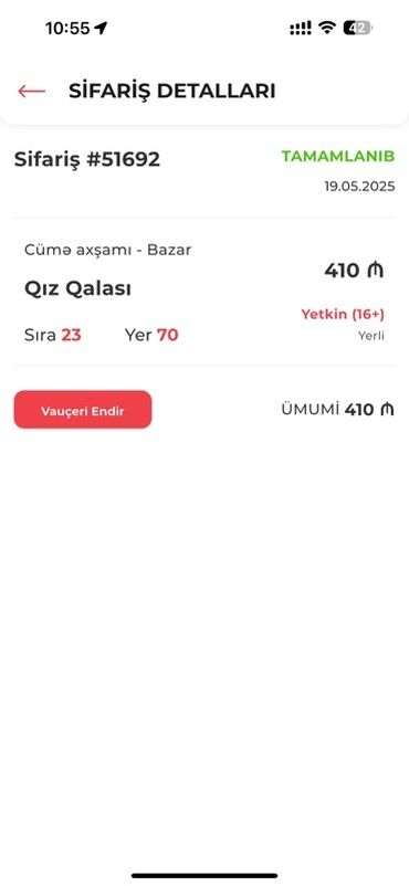 Çəngəllər: Formulaya 1 ədəd Qız Qalası tribunasına biletimi satıram. Bütün