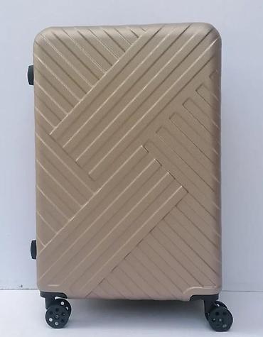 Putni koferi i torbe: Tvrdi kofer na točkićima – zlatno/bež boja - Materijal: čvrsta ABS — 8