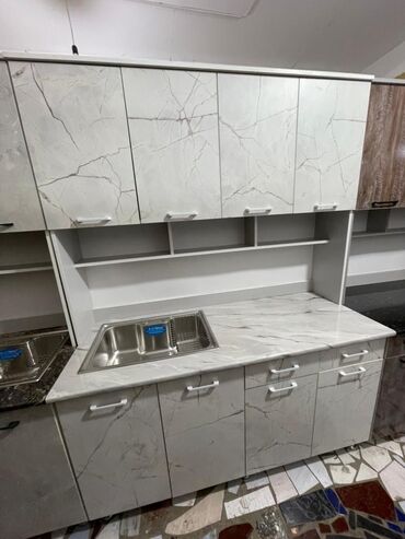 Кухонные гарнитуры: Кухонный гарнитур, Новый, цвет - Белый, ДСП, Бесплатная доставка — 19