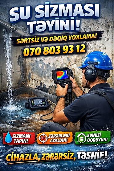 Su sızmasının dəqiq təyini üzrə peşəkar xidmət - Şərtsiz və dəqiq