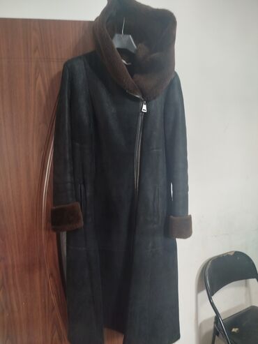 кожаный плащь: Дубленка, Классическая модель, Турция, С капюшоном, 6XL (EU 52)