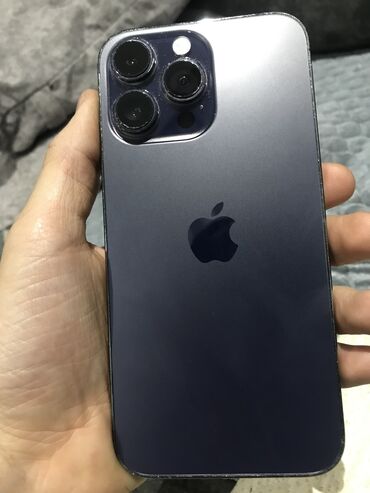 Apple iPhone: IPhone 14 Pro Max, 128 GB, Blue Titanium, Zəmanət, Qırıq, Simsiz şarj