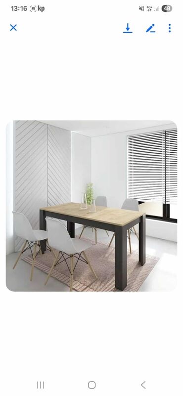 nameštaj od pruća: 07. Trpezarijski sto KADIZ Antracit Dimenzije: 152x72x76cm Materijal