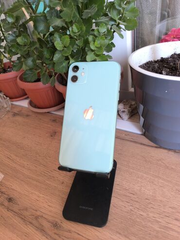 Apple iPhone: IPhone 11, Колдонулган, 64 ГБ, Заряддоочу түзүлүш, Каптама, Кабель, 74 %