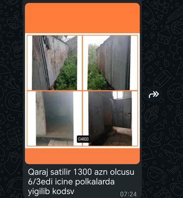 Otaqlar: Metalkonstruksiya qaraj - Ölçü: 6 x 3 metr - Daxilində yığılmış
