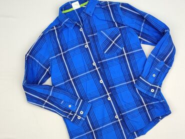 Shirt 10 years, condition - Perfect, pattern - Cell, color - Blue