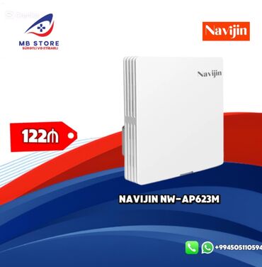 Modemlər və şəbəkə avadanlıqları: Navijin NW-AP623M Wi-Fi 6 divara montaj edilə bilən simsiz əlaqə