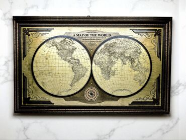 Картины: Элегантное настенное панно с изображением карты мира по версии — 10