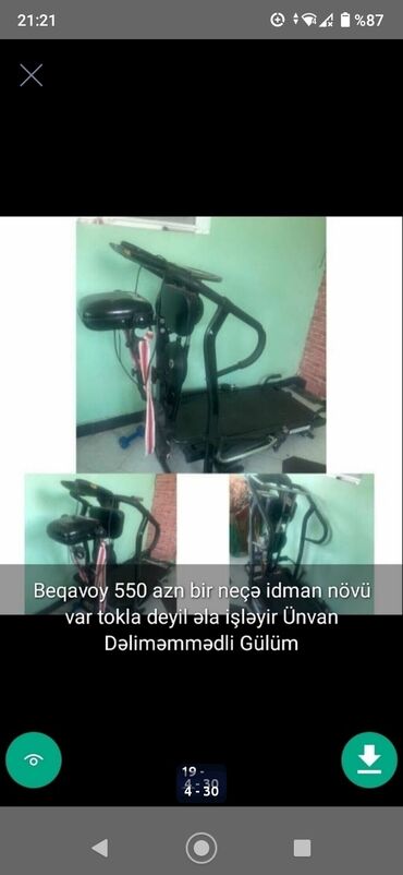 Digər trenajorlar: Trenajorlar qacis aparatlari idman aletleri sekillerde qiymet məlumat — 4