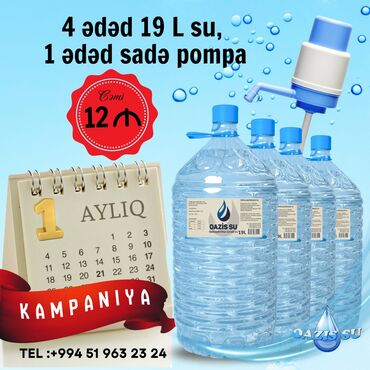 Kofe: Qazis Su dan yeni kompaniya.1 ay ərzində 4 ədəd 19 lt saf təmiz içməli