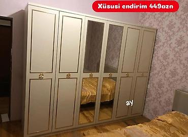 taxta skamya: Məhsul: Geniş qapılı paltar dolabı Təsvir: - Klassik bej rəngdə — 1