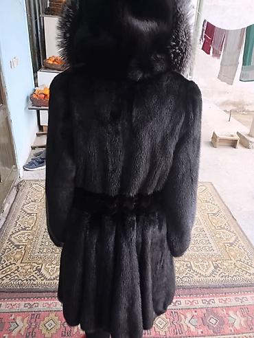 Шубы: Шуба, Норка, По колено, С капюшоном, 5XL — 6