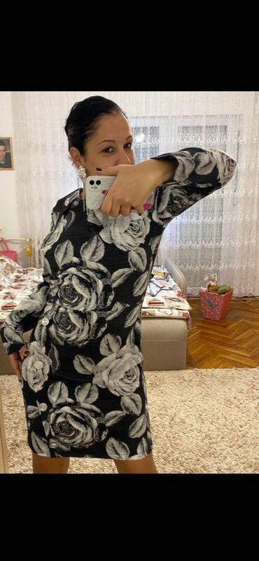 Haljine: PS Fashion XL (EU 42), bоја - Siva, Dugih rukava — 3