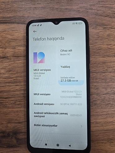 nokia e90 communicator: Redmi 9C, 128 GB, rəng - Qara, Barmaq izi — 2