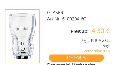 Čaše: Case nove Granini nemacke,univerzalne. Komada 6 — 8