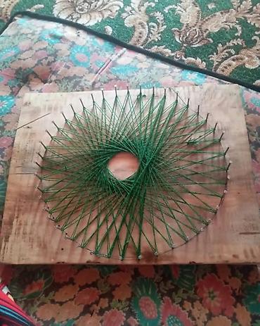 Панно: Панно в технике изонить (string art) - Ручная работа: на деревянном — 2