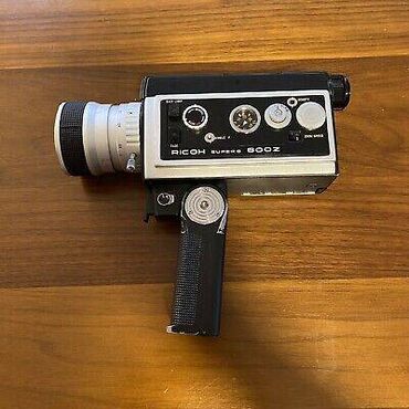 kamera video: Vintaj Ricoh 8 800 z video kamera. 1973 -1976 cı illərə aiddir.qutusu