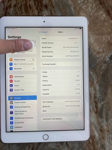 Tableti: IPad 2018 6tg generacija 32g iPadOS Version 17.7,  iPadOS Developer — 2