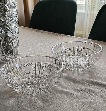 Сервировочные аксессуары: Klassik kəsimli kristal qab dəsti - Məhsul: 2 ədəd dərin — 2