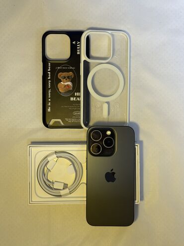 чехол на айфон 15 про оригинал: IPhone 15 Pro, Б/у, 256 ГБ, Black Titanium, Зарядное устройство, Чехол, Кабель, 88 %
