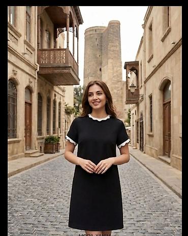 Qara rəngdə zərif qısa don - Klassik A-kəsim siluet - Qısa qollar - lalafo.az -da Qara rəngdə zərif qısa don - Klassik A-kəsim siluet - Qısa qollar -