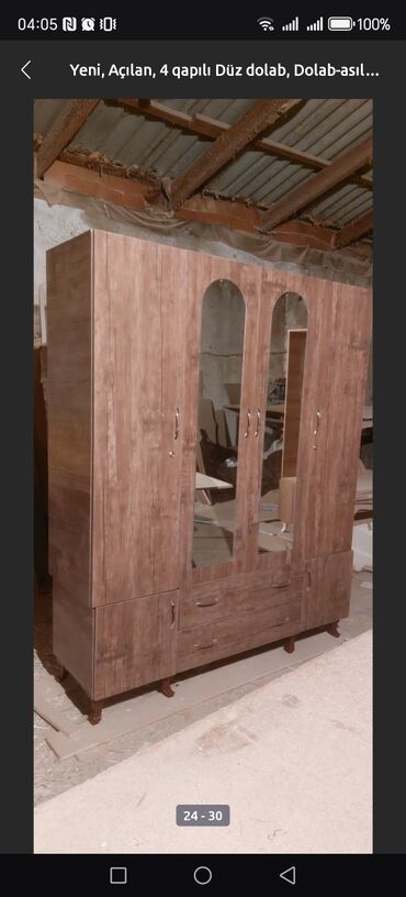 Dolablar: Yeni, Açılan, 4 qapılı Düz dolab, Dolab-asılqan, Azərbaycan — 24
