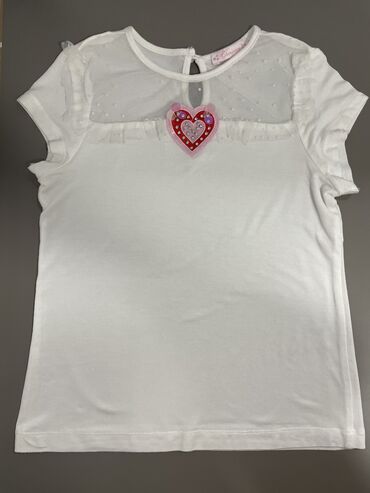 школьная рубашка для девушек: Детский топ, рубашка, цвет - Белый, Б/у