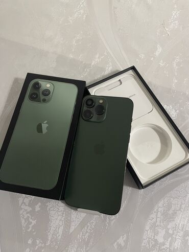 iphone 13 pro цена бишкек: IPhone 13 Pro Max, Б/у, 128 ГБ, Alpine Green, Защитное стекло, Коробка, Зарядное устройство, 86 %