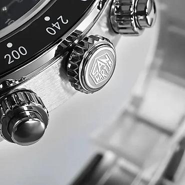 Ručni satovi: San Martin SN0052-G-JS - 40mm -Crna- Tudor BB Chrono Potpuno nov — 6