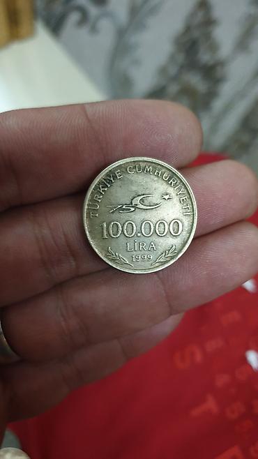 ağ baliq: Türkiyə Cümhuriyyəti 100.000 Lira xatirə sikkəsi – 1999 - Nominal — 1