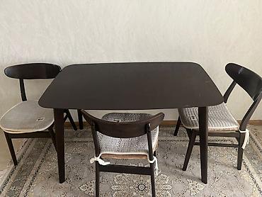 study table: Кухонный стол и стул, Б/у, Самовывоз, цвет - Коричневый — 3