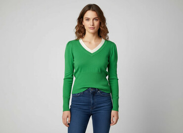 sweter zielony: Sweter damski, rozmiar S