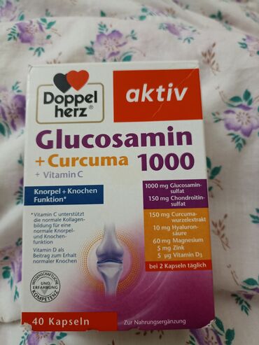 Vitaminlər və BAƏ: Gluucosamin+Curcuma1000,kupleno v Germanii,srok godnosti do 05.2025