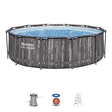 конный: Каркасный бассейн Bestway Steel Pro MAX 366×100 см - Объем: 9150 л - — 2