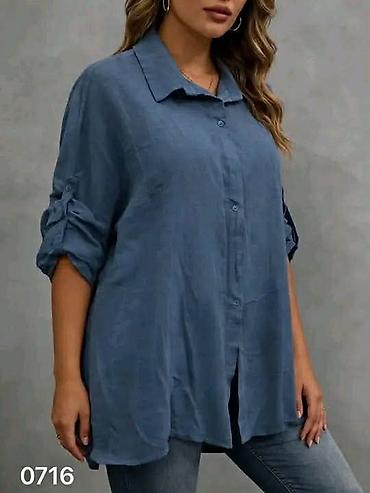 pull bear rs: Košulja od lana za punije dame,krojena komotno za udobno svakodnevno — 6