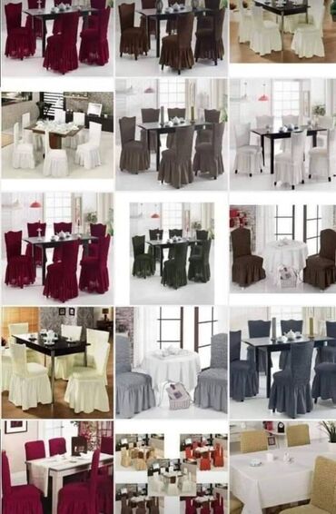 Prekrivači za nameštaj: NAVLAKE ZA STOLICE SA KARNERIMA -6 komada u setu. Cena-3300 dinara — 9