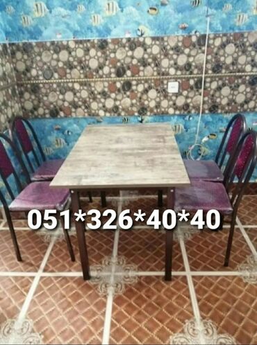 Masa və oturacaq dəstləri: Stol stul tek ve Komplekt Wekilde 4 neferlik Parca ile 120 azn 4 — 10