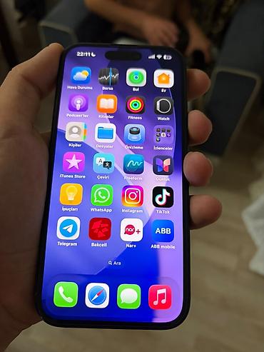 iphone 15 mavi: IPhone 15, 128 GB, Black Titanium, Zəmanət — 6