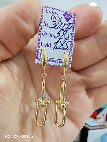 sir urekli: Sırğa, Sarı qızıl, 585 Əyar, 185 g — 4