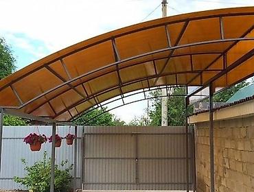 односкат: Навес из проф трубы под ключ. арка, полуарка, односкат, двускат — 2