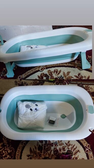 детские кроватки с люлькой внутри: Раскладная ванночка хорошего качества с термометром. +полотенце