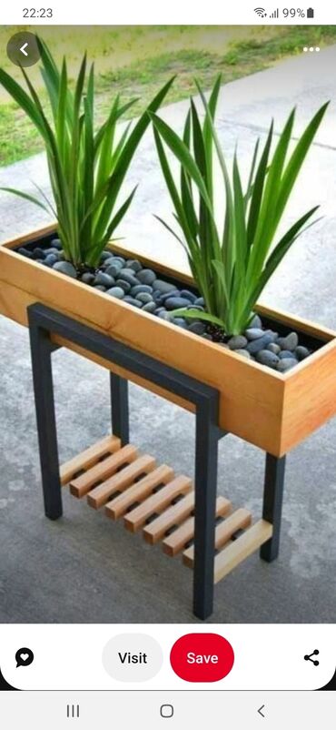 Bitkilər üçün dibçəklər: Taxta bitki stendləri və saksı dayaqları - Material: təbii ağac. Açıq — 27