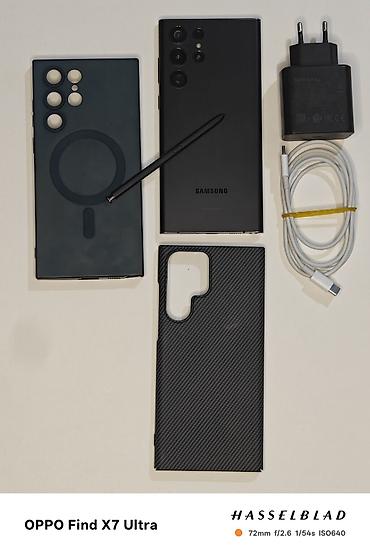 gala: Samsung Galaxy S22 Ultra, Б/у, 256 ГБ, цвет - Черный, 1 SIM, eSIM — 3