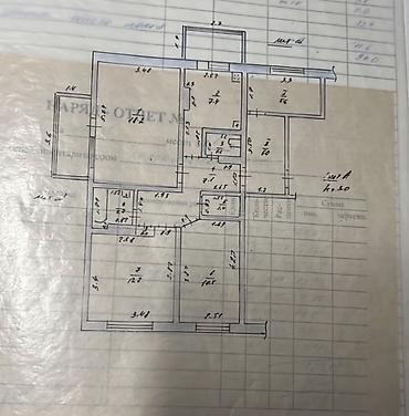 105: 3 комнаты, 80 м², Аламедин-1 мкр 105 серия, 7 этаж, Старый ремонт — 1